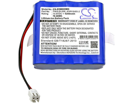 14.8V, Li-ion, 5200mAh, Medical battery fits Edan, 4ixr19/65-2, F6, F6 Fetal Monitor, 76.96Wh Medical Cameron Sino Technology Limited (Medical)