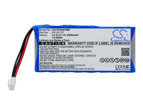 14.4V, Li-ion, 5200mAh, Medical battery fits Spacelabs, Edan, Burdick, 019-0779-00, Se-1200 Express Ekg, 74.88Wh Medical Cameron Sino Technology Limited (Medical)