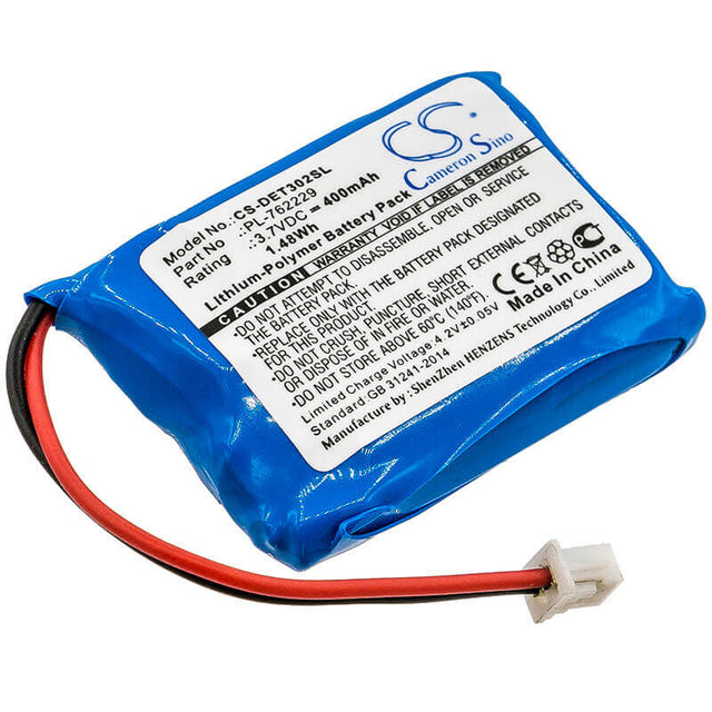 3.7V, Li-Polymer, 400mAh, Dog Collar battery fits Educator, Pl-762229, Et-300-l, Et-300 receiver, 1.48Wh Dog Collar Cameron Sino Technology Limited