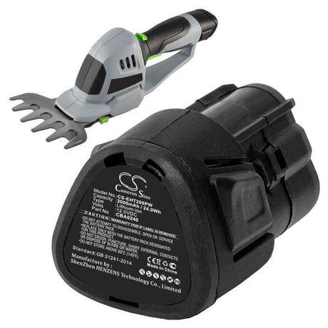 12.0V, Li-ion, 2000mAh, Gardening Tools battery fits Ego, Cba0240, Cht2001e Cordless Shrub, Cht2001e Grass Shears, 24.00Wh Gardening Tools Cameron Sino Technology Limited (Power Tools)