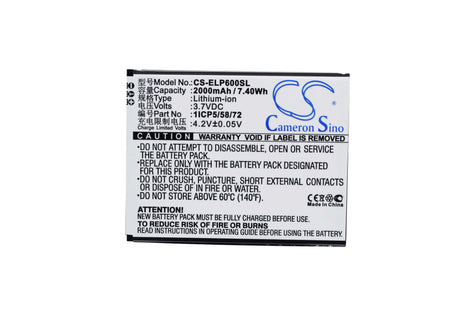 Battery For Elephone P6000, Precious P6000, P6000s 3.7v, 2000mah - 7.40wh Batteries for Electronics Cameron Sino Technology Limited (Suspended)   