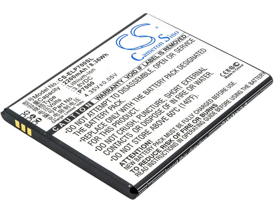 3.8V, Li-ion, 2200mAh, SmartPhone battery fits Elephone, P7000, P7000, Precious P7000, 8.36Wh Mobile, SmartPhone Cameron Sino Technology Limited (Suspended)