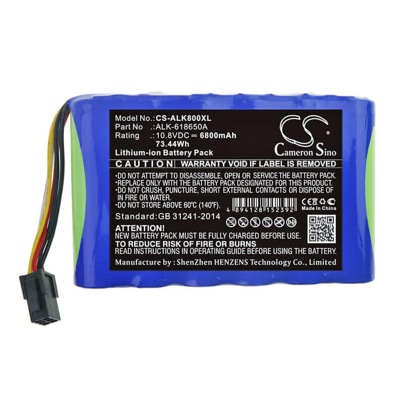 10.8V, Li-ion, 6800mAh, Equipment battery fits Eloik, Alk-618650a, ALK-80, Alk-88, 73.44Wh Equipment, Survey, Test Cameron Sino Technology Limited