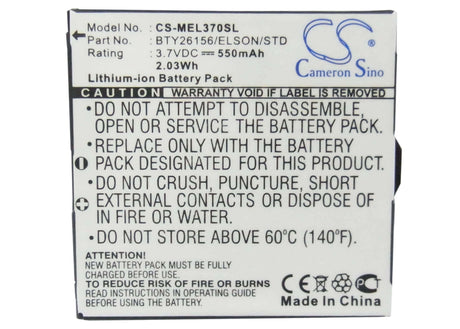 3.7V, Li-ion, 550mAh, SmartPhone battery fits Elson, Emporia, Bty26156/elson/std, El370, Mobilfunk, 2.04Wh Mobile, SmartPhone Cameron Sino Technology Limited (Smartphone)