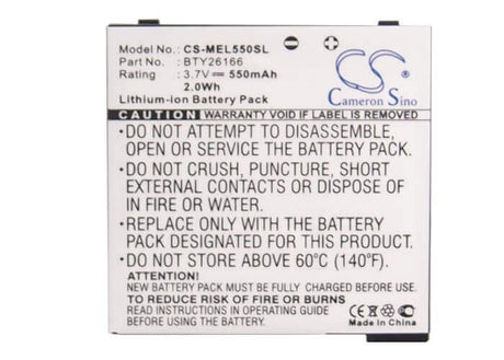 3.7V, Li-ion, 550mAh, SmartPhone battery fits Emporia, Elson, Mobistel, Bty26166, El550, 2.04Wh Mobile, SmartPhone Cameron Sino Technology Limited (Smartphone)