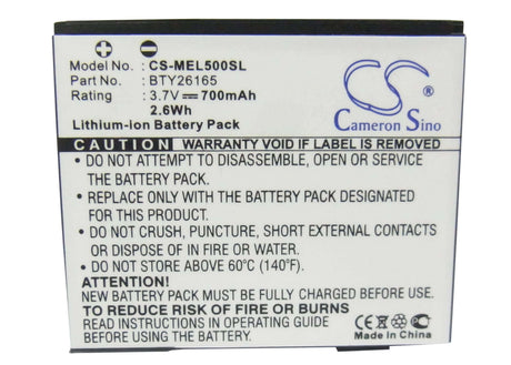 3.7V, Li-ion, 700mAh, PDA battery fits Emporia, Bty26165, Elson El500, Mobistel El500, 2.59Wh PDA, Pocket PC Cameron Sino Technology Limited (Suspended)