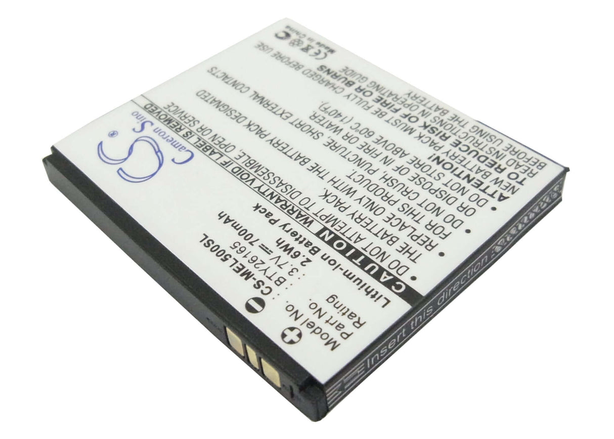 3.7V, Li-ion, 700mAh, PDA battery fits Emporia, Bty26165, Elson El500, Mobistel El500, 2.59Wh PDA, Pocket PC Cameron Sino Technology Limited (Suspended)