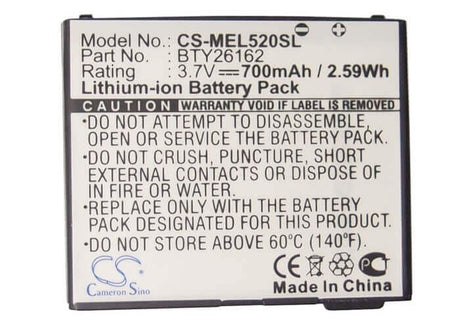 3.7V, Li-ion, 700mAh, SmartPhone battery fits Emporia, Bty26162, Elson El520, 2.59Wh Mobile, SmartPhone Cameron Sino Technology Limited (Smartphone)