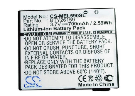 3.7V, Li-ion, 700mAh, SmartPhone battery fits Emporia, Bty26159, Elson El570, Elson El590, 2.59Wh Mobile, SmartPhone Cameron Sino Technology Limited (Smartphone)