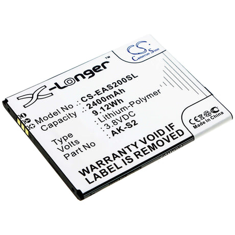 3.8V, Li-Polymer, 2400mAh, SmartPhone battery fits Emporia, Ak-s2, Smart 2, 9.12Wh Mobile, SmartPhone Cameron Sino Technology Limited (Smartphone)