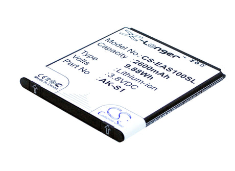 3.8V, Li-ion, 2600mAh, SmartPhone battery fits Emporia, Ak-s1, Smart, Smart 1, 9.88Wh Mobile, SmartPhone Cameron Sino Technology Limited (Smartphone)