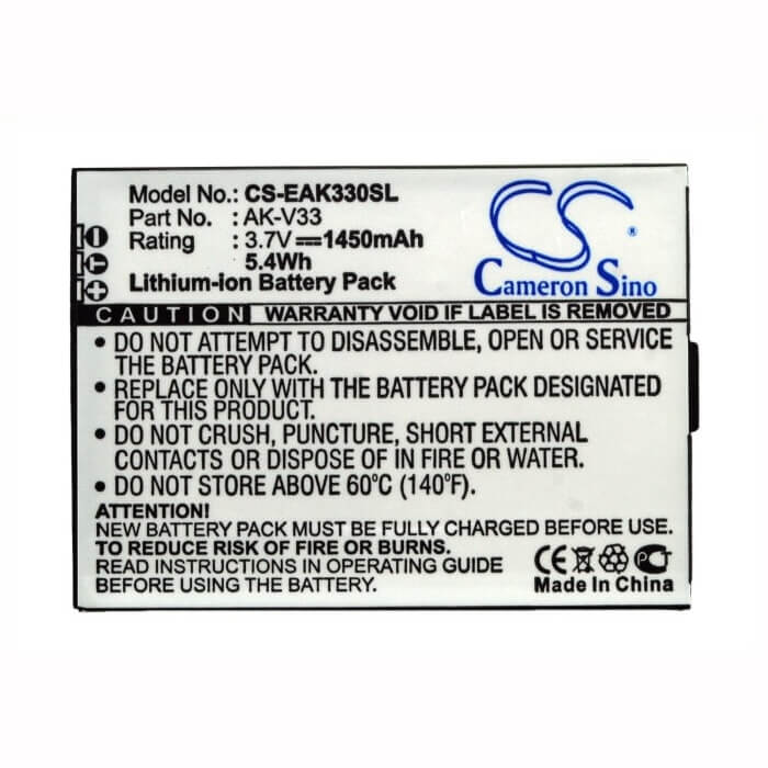 3.7V, Li-ion, 1450mAh, SmartPhone battery fits Emporia, Ak-v33, Solid, 5.37Wh Mobile, SmartPhone Cameron Sino Technology Limited (Smartphone)