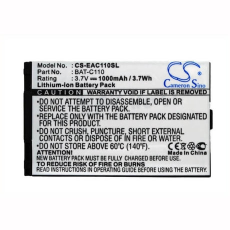 3.7V, Li-ion, 1000mAh, SmartPhone battery fits Emporia, Bat-c110, C131, Telme C131, 3.7Wh Mobile, SmartPhone Cameron Sino Technology Limited (Smartphone)