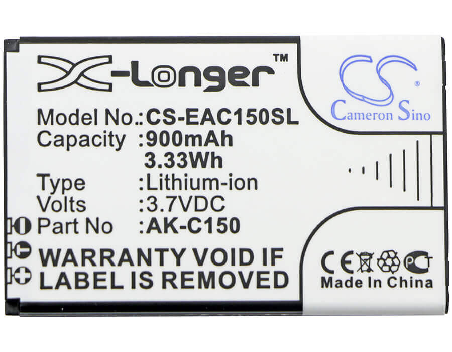 3.7V, Li-ion, 900mAh, SmartPhone battery fits Emporia, Ak-c150, Telme C150, Telme C151, 3.33Wh Mobile, SmartPhone Cameron Sino Technology Limited (Smartphone)