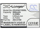 3.7V, Li-ion, 900mAh, SmartPhone battery fits Emporia, Ak-c150, Telme C150, Telme C151, 3.33Wh Mobile, SmartPhone Cameron Sino Technology Limited (Smartphone)
