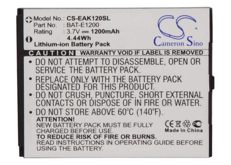 3.7V, Li-ion, 1200mAh, SmartPhone battery fits Emporia, Ak-e1200, Ak-e1200, Telme E1000, 4.44Wh Mobile, SmartPhone Cameron Sino Technology Limited (Smartphone)