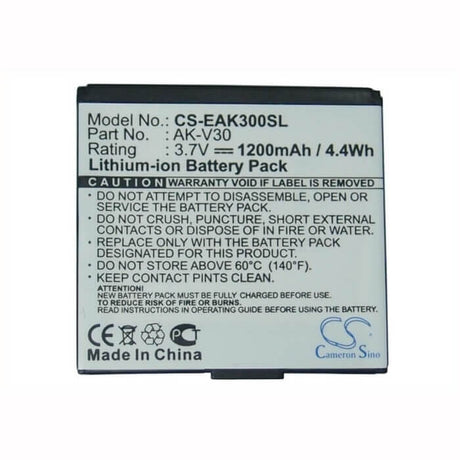 3.7V, Li-ion, 1100mAh, SmartPhone battery fits Emporia, Ak-v30, Time V30, 4.07Wh Mobile, SmartPhone Cameron Sino Technology Limited (Suspended)