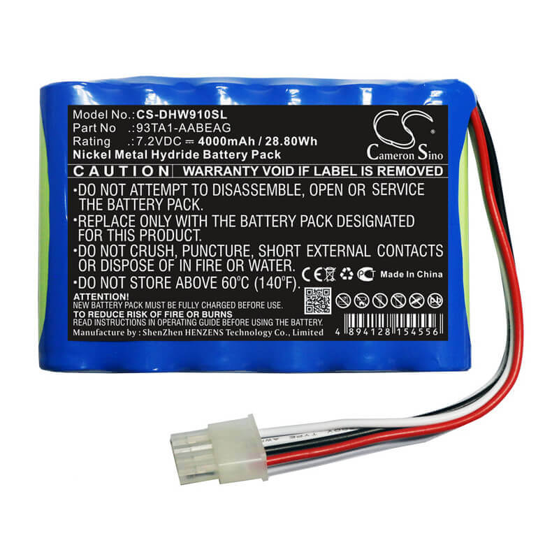 7.2V, Ni-MH, 4000mAh, Equipment battery fits Endress+hauser, 93ta1-aabeag, Prosonic Flow 91W, Prosonic Flow 92f, 28.8Wh Equipment, Survey, Test Cameron Sino Technology Limited
