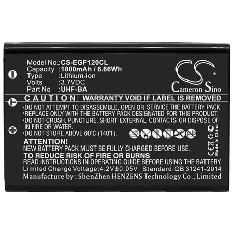 3.7V, Li-ion, 1800mAh, Cordless Phone battery fits Engenius, Uhf-ba, Uhf, 6.66Wh Cordless Phone Cameron Sino Technology Limited (Cordless Phone)