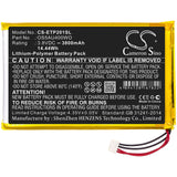 3.8V, Li-Polymer, 3800mAh, Tablet battery fits Enspert, Os5au400wo, Esp E201u, Identity 7, 14.44Wh Tablet Cameron Sino Technology Limited
