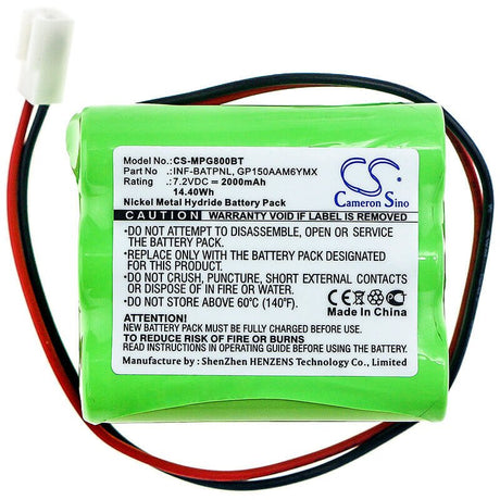 Ni-MH, Alarm Battery For Esp, Infinite Prime Control Panel, Marmitek, Proguard Control Panel 7.2v, 2000mah - 14.40wh Alarm System Cameron Sino Technology Limited   