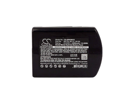 6.0V, Ni-MH, 2200mAh, Vacuum battery fits Eureka, 6a, 96, 96a-1, 13.20Wh Vacuum Cameron Sino Technology Limited (Suspended)