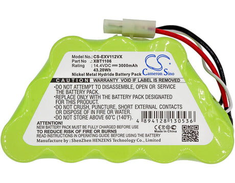 14.4V, Ni-MH, 3000mAh, Vacuum battery fits Shark, Euro Pro, Navigator Freestyle Pro, Sv1106, Sv1107, 43.2Wh Vacuum Cameron Sino Technology Limited