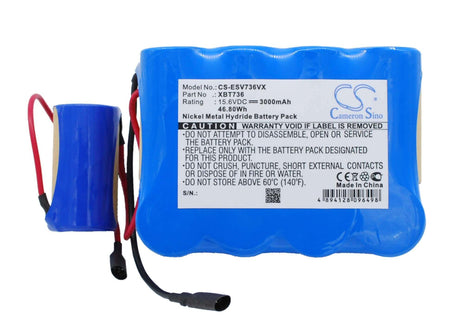 15.6V, Ni-MH, 3000mAh, Vacuum battery fits Euro Pro, Shark, Shark Sv736, Shark Sv736r, Sv736, 46.80Wh Vacuum Cameron Sino Technology Limited