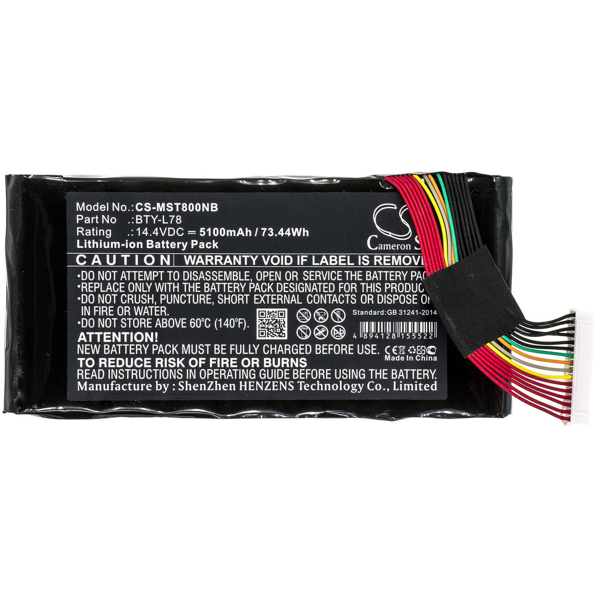 Notebook Battery For Eurocom, Tornado F5 Se, Hipaa, F22 14.4v, 5100mah - 73.44wh Notebook, Laptop Cameron Sino Technology Limited