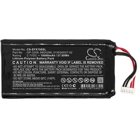 3.7V, Li-Polymer, 10000mAh, Equipment battery fits Exfo, 01wq0037-02, MAX-700, Max-700b/c, 37Wh Equipment, Survey, Test Cameron Sino Technology Limited