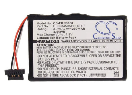 3.7V, Li-ion, 1200mAh, GPS battery fits Falk, Cl653450apr 1s1p, E30, E60, 4.44Wh GPS, Navigator Cameron Sino Technology Limited