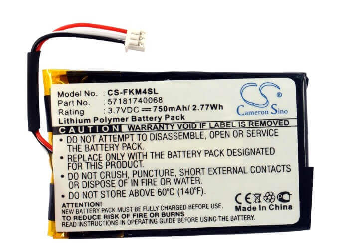 3.7V, Li-Polymer, 750mAh, GPS battery fits Falk, 57181740068, M2, M4, 2.78Wh GPS, Navigator Cameron Sino Technology Limited