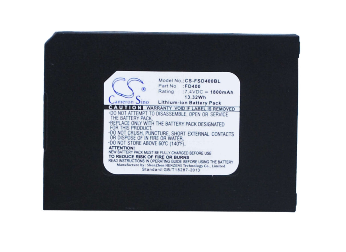 7.4V, Li-ion, 1800mAh, Payment Terminal battery fits Firstdata, Fd400, Fd-400, Fd400gt, 13.32Wh Payment Terminal Cameron Sino Technology Limited