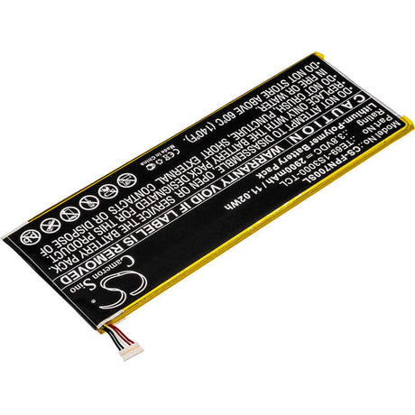 3.8V, Li-Polymer, 2900mAh, Tablet battery fits Fisherprice, Te69-1s3000-tcl, Nabi 7, Nbfp07mkg, 11.02Wh Tablet Cameron Sino Technology Limited (Suspended)