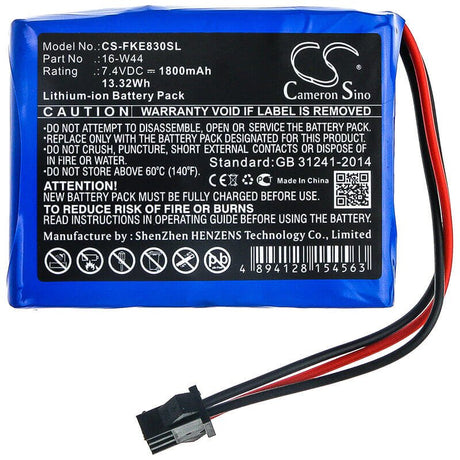 7.4V, Li-ion, 1800mAh, Equipment battery fits Fluke, 16-w44, 830, 13.32Wh Equipment, Survey, Test Cameron Sino Technology Limited