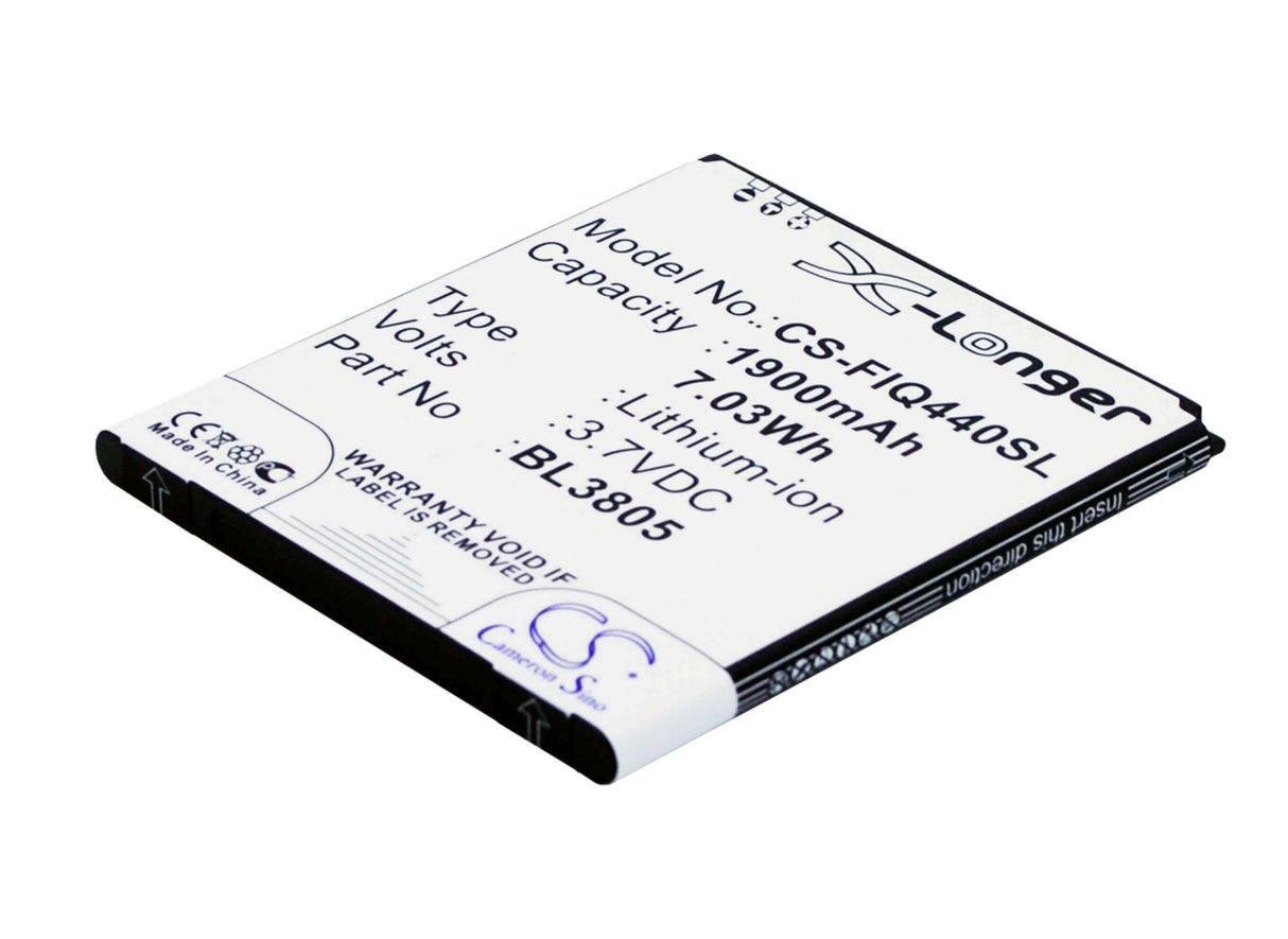 Battery For Fly Iq4402 Era Style 1, Iq4404 Spark 3.7v, 1900mah - 7.03wh Batteries for Electronics Cameron Sino Technology Limited (Suspended)   