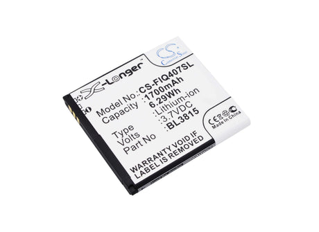 3.7V, Li-ion, 1700mAh, SmartPhone battery fits Fly, Bl3815, Era Nano 7, Iq4407, 6.29Wh Mobile, SmartPhone Cameron Sino Technology Limited (Suspended)