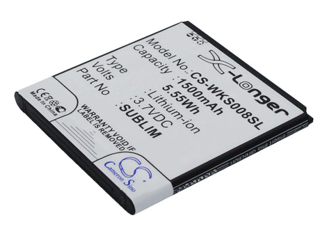 3.7V, Li-ion, 1500mAh, SmartPhone battery fits Ngm, Fly, Wiko, Bl4247, Iq442, 5.55Wh Mobile, SmartPhone Cameron Sino Technology Limited (Smartphone)