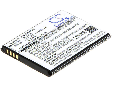 3.7V, Li-ion, 1500mAh, SmartPhone battery fits Fly, Bl5204, Era Life 1, Iq447, 5.55Wh Mobile, SmartPhone Cameron Sino Technology Limited (Smartphone)