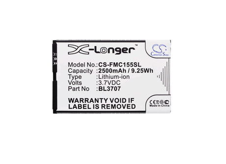 3.7V, Li-ion, 2500mAh, SmartPhone battery fits Fly, Bl3707, Era Energy 2, Iq4401, 9.25Wh Mobile, SmartPhone Cameron Sino Technology Limited (Smartphone)