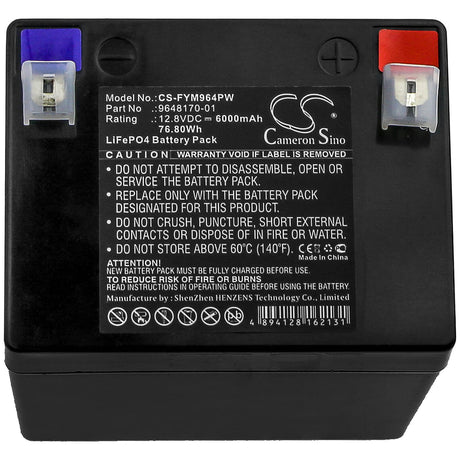 12.8V, LiFePO4, 6000mAh, Lawn Mowers battery fits Flymo, 9648170-01, Sabre Blow Attachment, Sabre Blow Attachment (9646619, 76.80Wh Lawn Mowers Cameron Sino Technology Limited