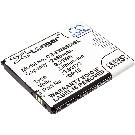 3.8V, Li-ion, 2450mAh, Hotspot battery fits T-mobile, Franklin Wireless, Dp15, R717, R850, 9.31Wh Hotspot Cameron Sino Technology Limited