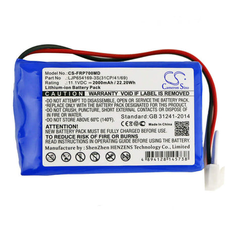 11.1V, Li-ion, 2000mAh, Medical battery fits Fresenius, Kay0654169-3s(3icp7/41/69), Fbalco0059, Infusion Vp7 Pumps, 22.20Wh Medical Cameron Sino Technology Limited (Medical)