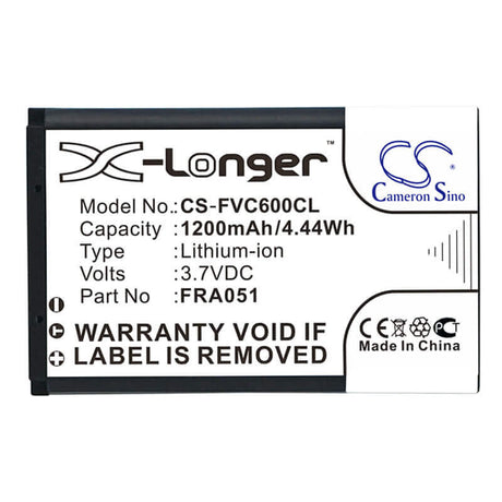 3.7V, Li-ion, 1200mAh, Cordless Phone battery fits Fritz!fon, 312bat026, C6, C6 Dect, 4.44Wh Cordless Phone Cameron Sino Technology Limited (Cordless Phone)