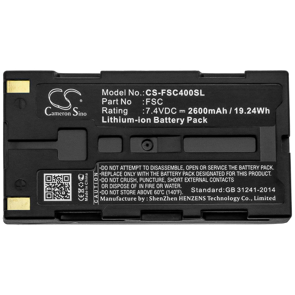 7.4V, Li-ion, 2600mAh, Equipment battery fits Fuji, Fsc, FSC, Fsc3, 19.24Wh Equipment, Survey, Test Cameron Sino Technology Limited