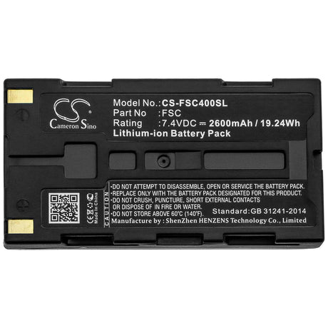 7.4V, Li-ion, 2600mAh, Equipment battery fits Fuji, Fsc, FSC, Fsc3, 19.24Wh Equipment, Survey, Test Cameron Sino Technology Limited