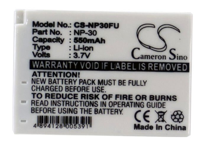 3.7V, Li-ion, 300mAh, Camera battery fits Fujifilm, Np-30, Finepix F440, Finepix F440 Zoom, 1.11Wh Camera Cameron Sino Technology Limited (Camera)
