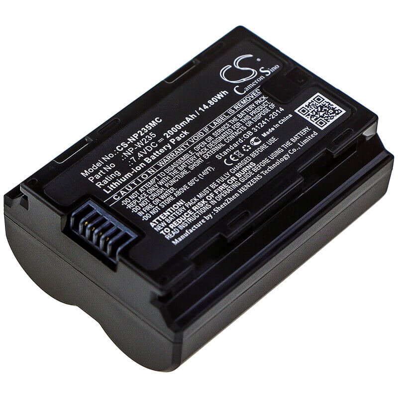 7.4V, Li-ion, 2000mAh, Camera battery fits Fujifilm, Np-w235, Gfx100s, Gfx50s Ii, 14.8Wh Camera Cameron Sino Technology Limited (Camera)