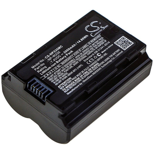 7.4V, Li-ion, 2000mAh, Camera battery fits Fujifilm, Np-w235, Gfx100s, Gfx50s Ii, 14.8Wh Camera Cameron Sino Technology Limited (Camera)