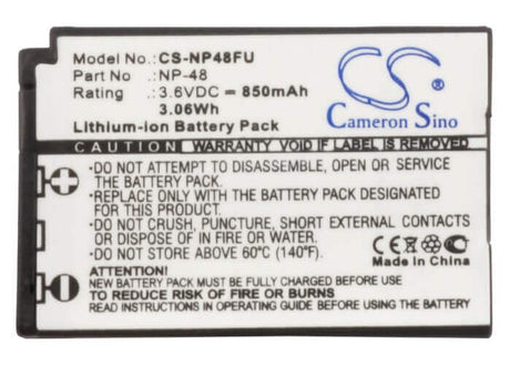3.6V, Li-ion, 850mAh, Camera battery fits Fujifilm, Np-48, Xq1, Xq2, 3.06Wh Camera Cameron Sino Technology Limited (Camera)